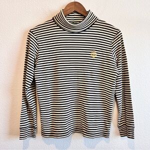 Ralph Lauren Black and White Striped Long Sleeve Tee